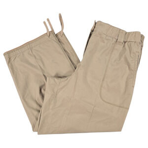 J Jill Wom Sz 14 Khaki Cargo Capri Pants Spring Summer Camp Casual Everyday EUC